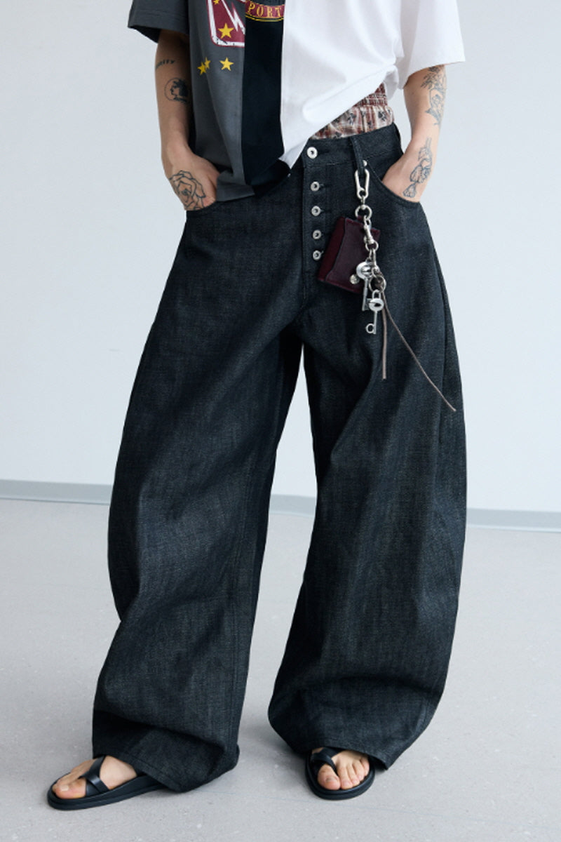 Shadow Curve Wide-Leg Jeans