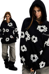 Urban Bloom Oversized Floral Hoodie
