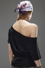 Star Riot Off-Shoulder Graphic Tee