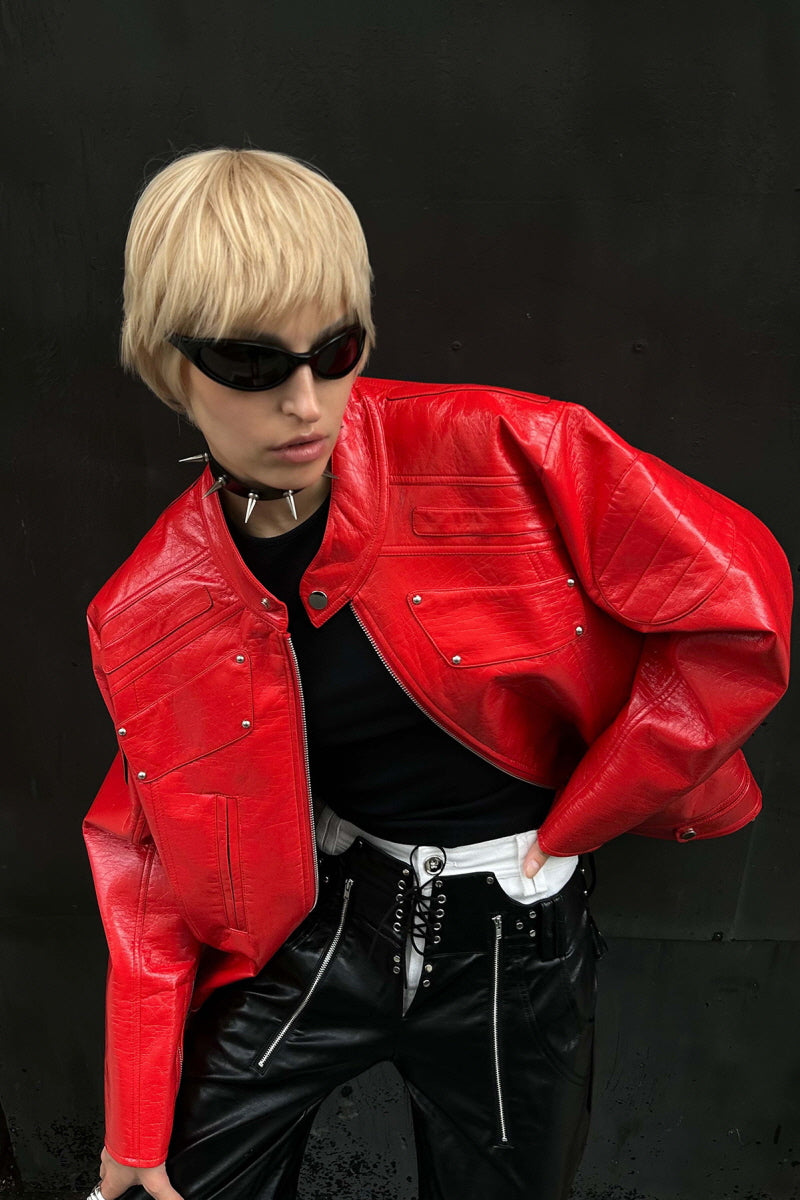 Crimson Frame Leather Jacket