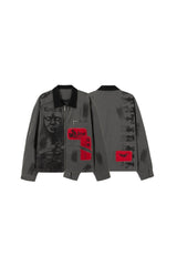 Red Fragment Graffiti Zip Jacket