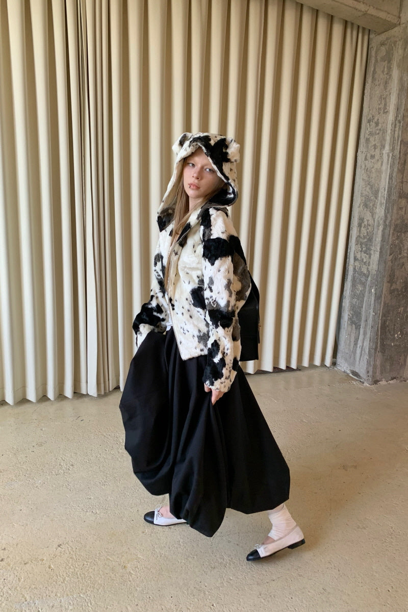 Milk Noise Fur Hoodie