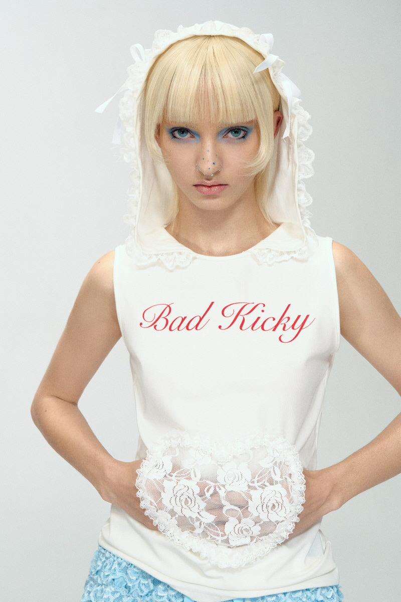 Laced Trouble Hooded Heart Top