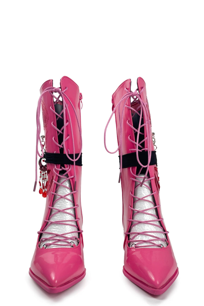 Pink Venom Lace-Up Boots