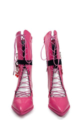 Pink Venom Lace-Up Boots
