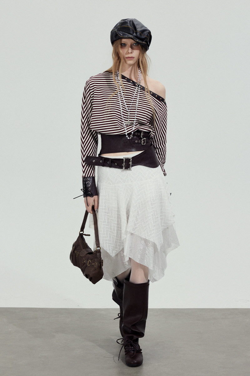 Irregular Mesh Layered Skirt