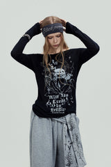 Angel Graphic Off-Shoulder Top