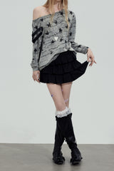 Tiered Pleated Mini Skirt