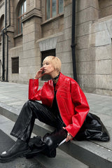 Crimson Frame Leather Jacket