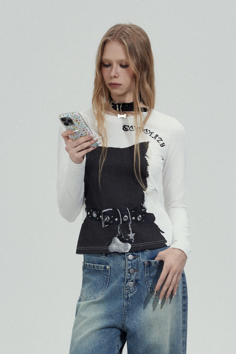 Rebel Belt Graphic Long Sleeve Top