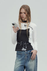 Rebel Belt Graphic Long Sleeve Top