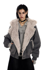 Shadowline Faux Fur Asym Hooded Jacket