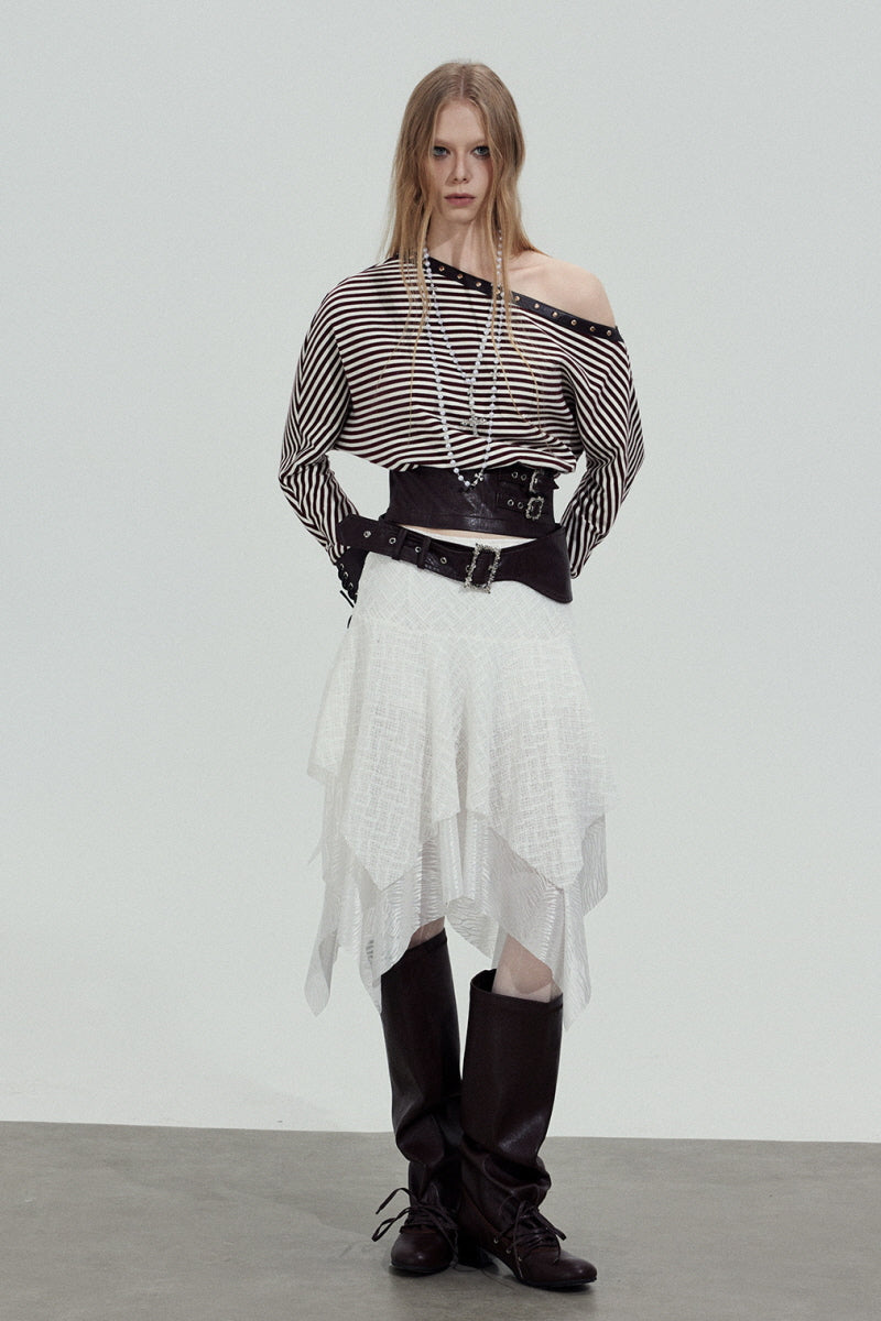 Irregular Mesh Layered Skirt