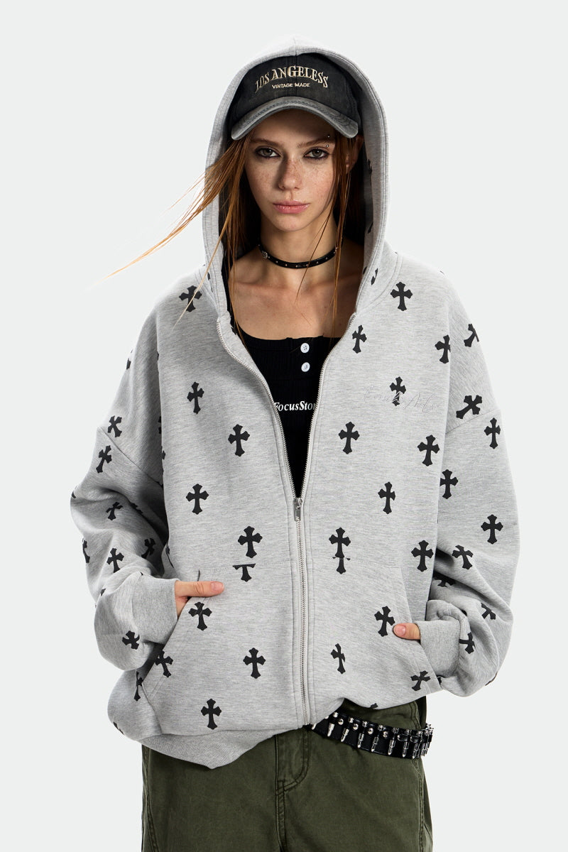 Cross All-Over Oversize Hoodie
