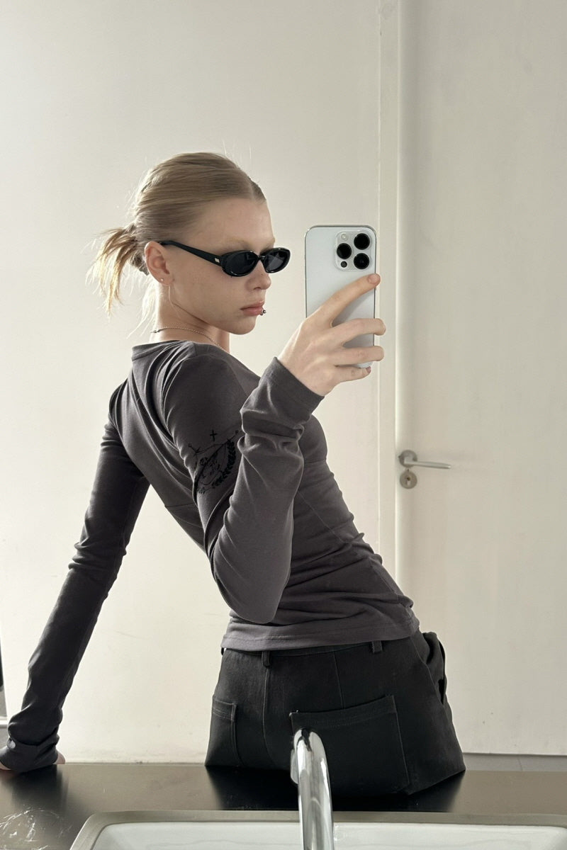 Silent Mark V Long Sleeve Top - Gray