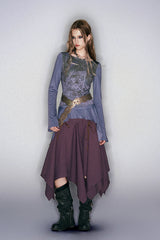 Dark Enchantress Lace-Up Handkerchief Skirt