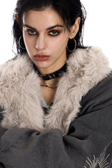 Shadowline Faux Fur Asym Hooded Jacket