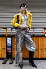 Graffiti Fade Wide-Leg Jeans