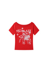 Star Riot Off-Shoulder Graphic Tee