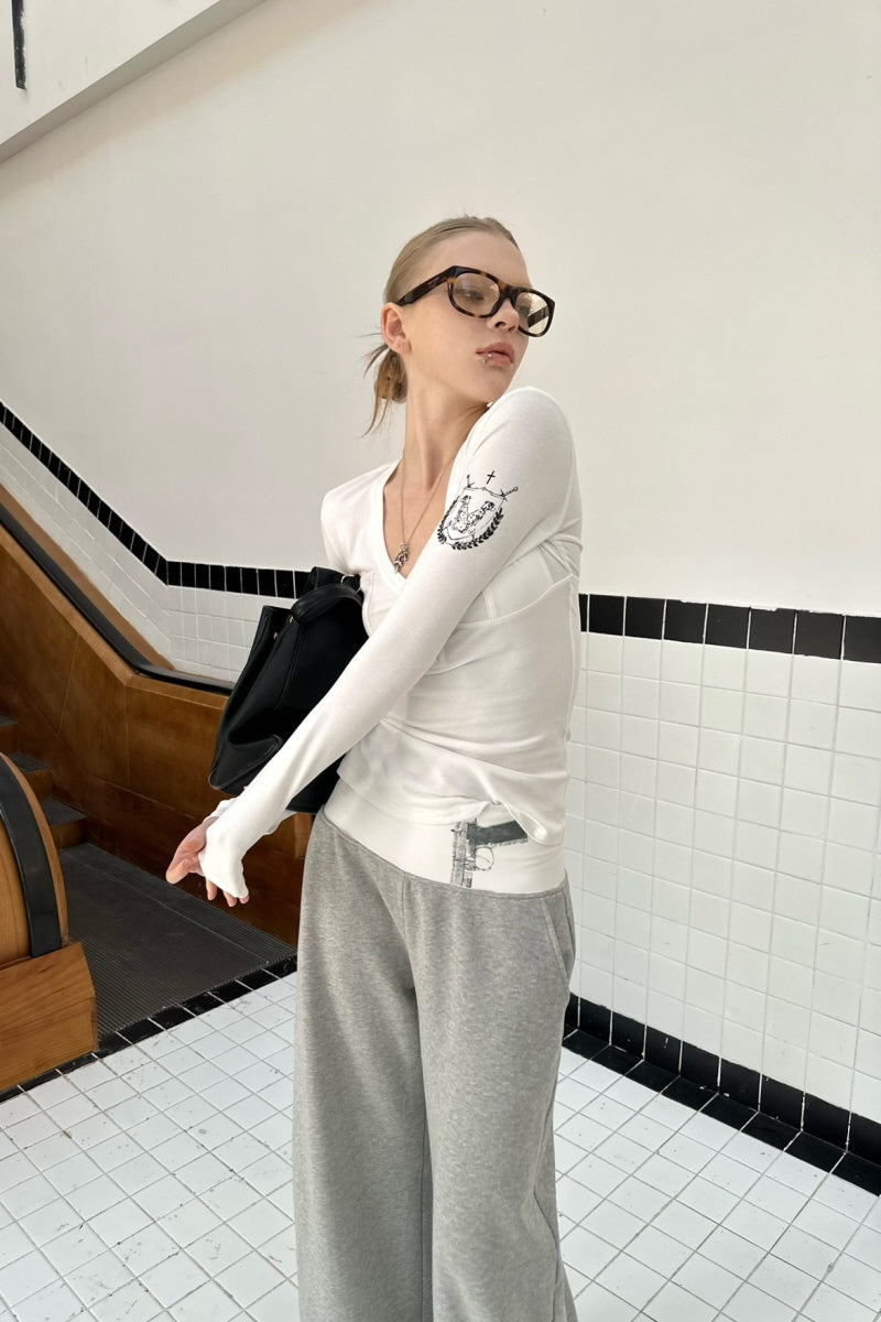 Silent Mark V Long Sleeve Top - White