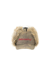 Fur-Trim Camo Baseball Cap