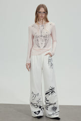 Wing Graphic Slim Top - Pink