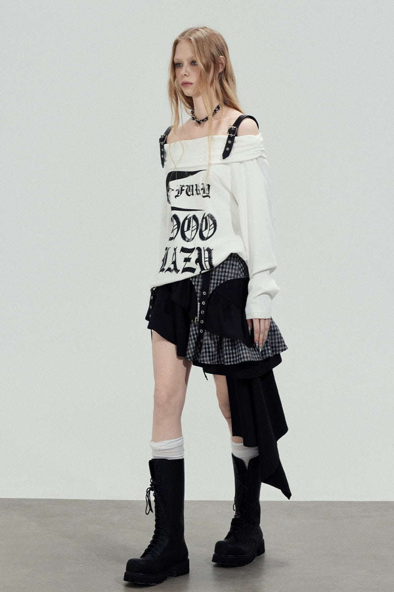 Rebel Strap Off-Shoulder Top