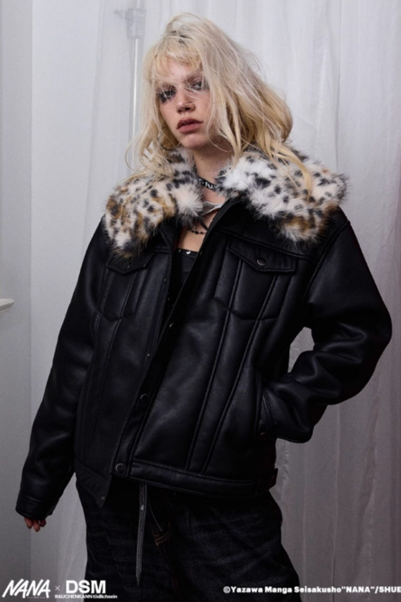 Faux Fur Collar Rebel Jacket