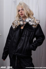 Faux Fur Collar Rebel Jacket