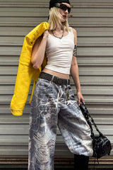 Graffiti Fade Wide-Leg Jeans