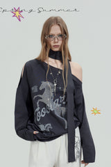 Midnight Rider Scarf Top - Black