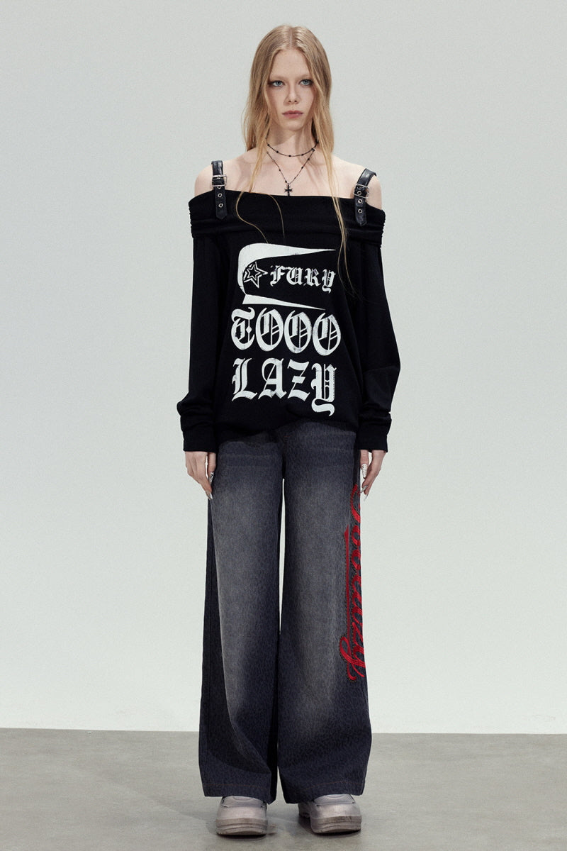 Rebel Strap Off-Shoulder Top