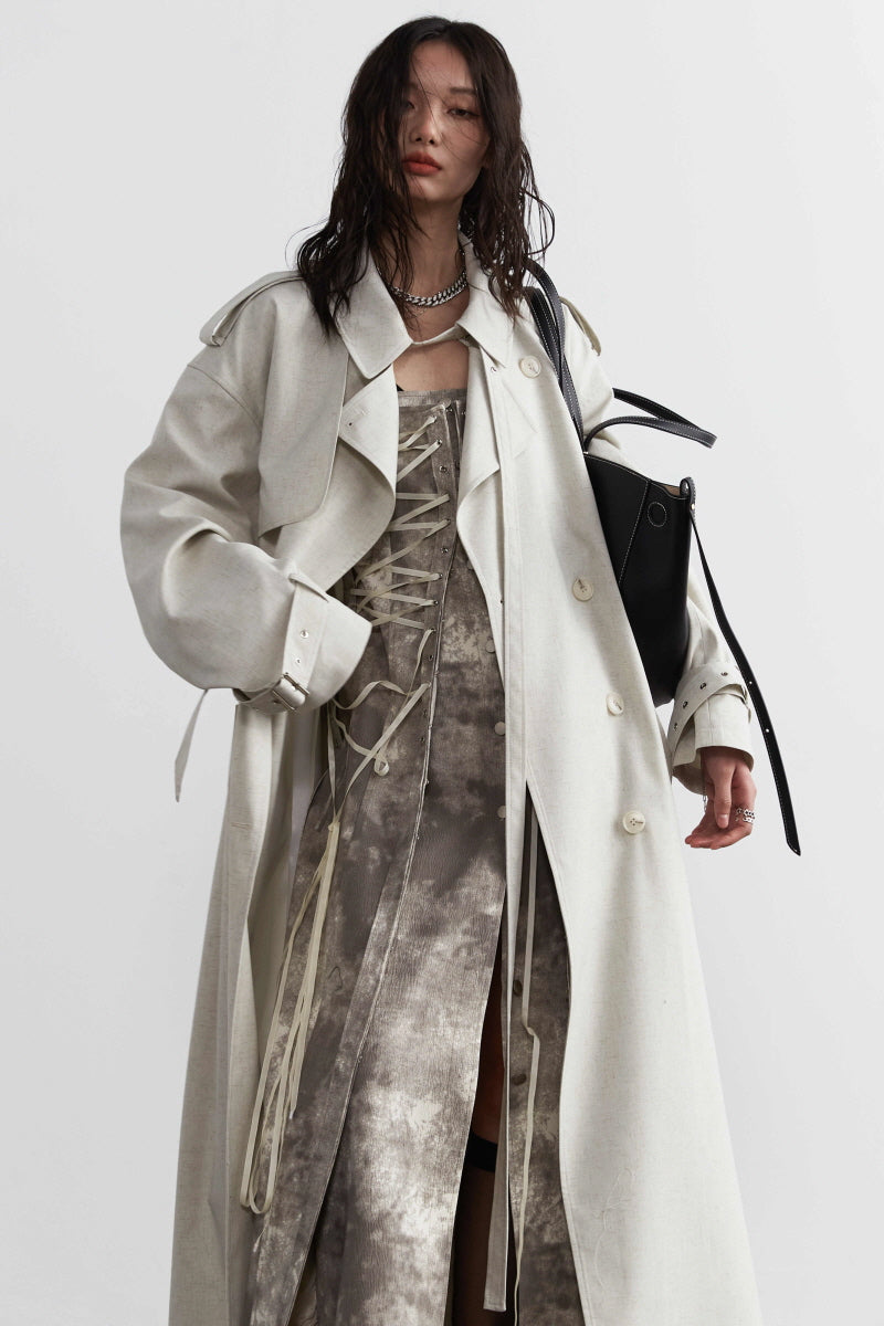 Ethereal Grace Genderless Trench Coat