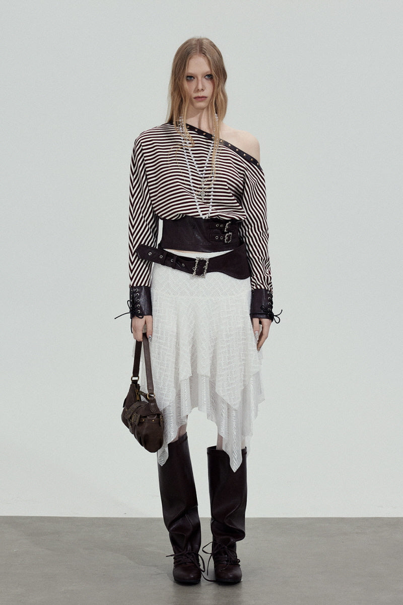 Irregular Mesh Layered Skirt