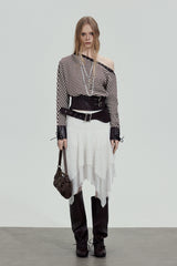Irregular Mesh Layered Skirt
