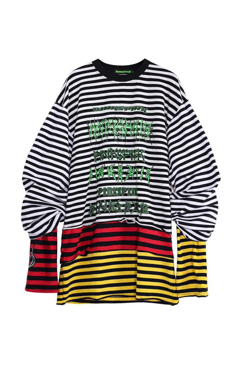 Rebel Striped Chaos Long Sleeve Tee