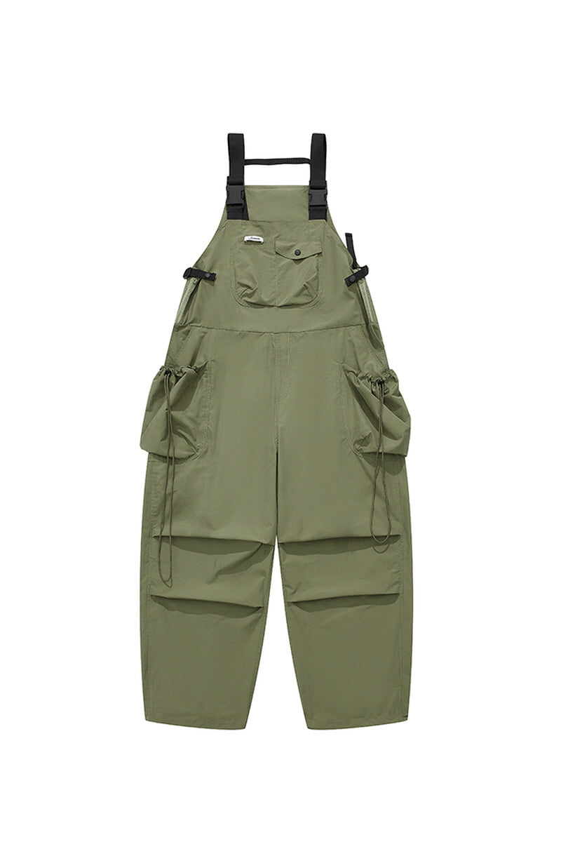 1NCN|"Jungle Roaming" design, soft cargo drawstring, adjustable bib pants, summer multi-pocket loose