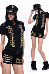 Military Trim Hot Pants