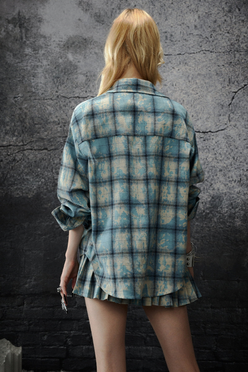 Distressed Plaid Vintage Overshirt