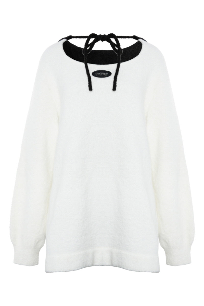 Shadow Contrast Hooded Sweater