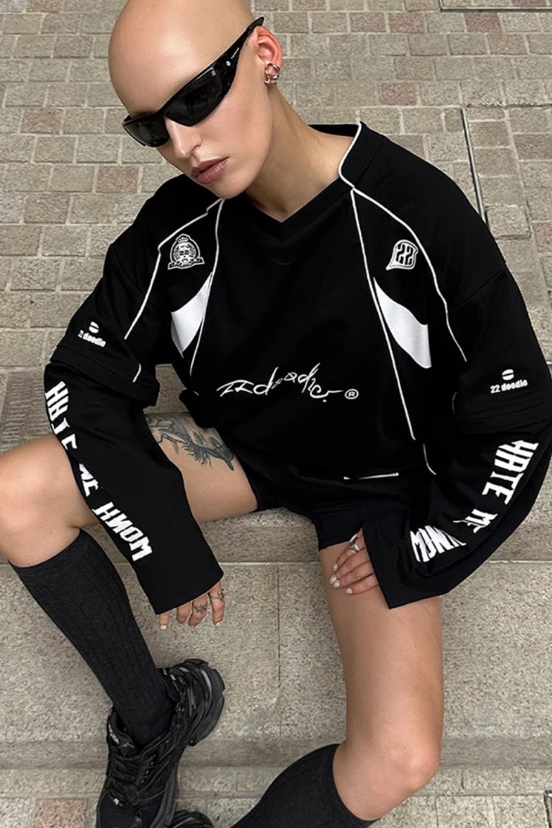 Detachable Velocity Graphic Jersey Top