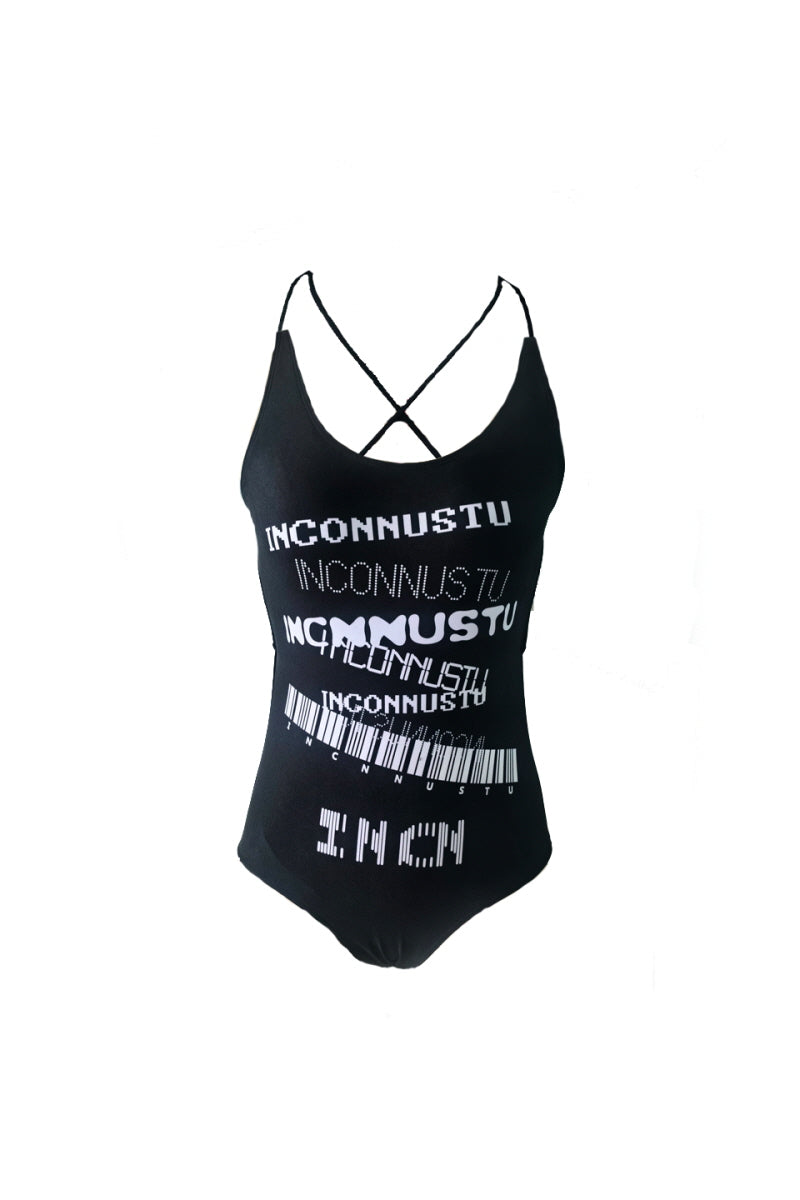 Barcode Statement Strappy Bodysuit
