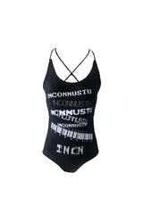 Barcode Statement Strappy Bodysuit