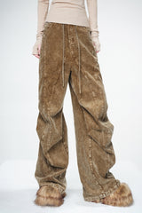 Corduroy Drape Wide-Leg Pants