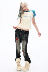 Skyline Star Raglan Baby Tee