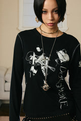 NANA Graphic Stitch Long Sleeve Tee