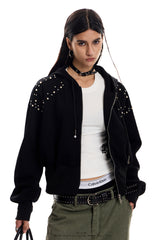 City Riot Stud Hoodie - Black