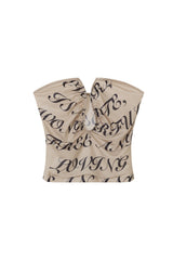 Cut-Out Monogram Bandeau Top