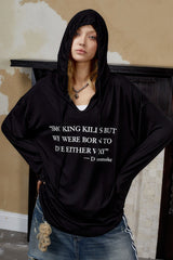 Loose Fit Graphic Hooded T-Shirt
