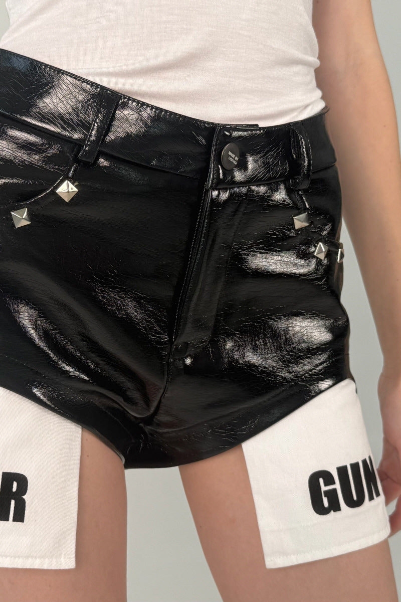 Rivet Rebel Leather Shorts